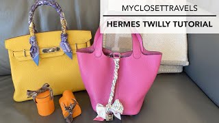 How To Tie Hermes Twillies  myclosettravels [upl. by Havelock]