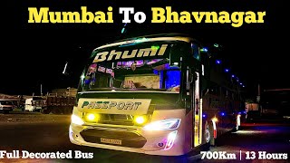 Mumbai To Bhavnagar Gujarat✨700Km Bus Journey 🔥Bhumi Travels Passport ✈️luxury Sleeper Bus [upl. by Aydni]