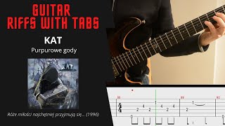 Kat  Purpurowe gody  Guitar riffs with tabs  cover  lesson [upl. by Milton596]