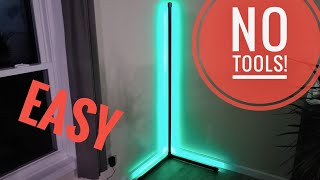 DIY LED Corner Lamp For Under 50  No Tools [upl. by Laoj524]