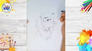 Draw Pencil Sketch Of Eddie  Cartoon Character Sketch  Cartoon Drawing [upl. by Dido762]