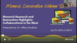 Monarch Conservation Webinar Series Monarch Research amp Restoration Collaborations in the West 724 [upl. by Salisbury217]