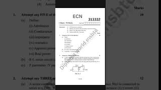 ECNmsbte k scheme winter 2024 Electrical Circuits and Network imp paper 312303 kscheme msbte [upl. by Lime]