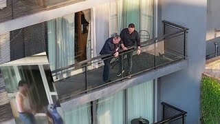 Liam Paynes Dad Visits The Hotel Balcony Where His Son Fell amp Died Geoff Liam One Direction [upl. by Donata]