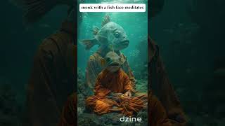 monk with a fish face meditates ai 😍❤ [upl. by Dearden]