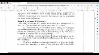 COMPANY LAW IN GHANA CORPORATE FINANCE DEBENTURES  SECTIONS 89 TO 92 [upl. by Auoz]