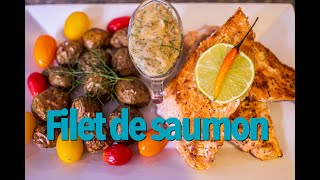 Filet de saumon  sauce de fenouil au citron  baby potatoes annonce [upl. by Marwin882]