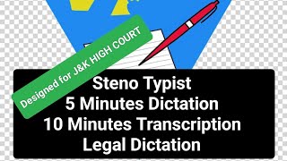 STENO TYPIST MOCK TEST  Easy boost type Dictation 60 WPM [upl. by Aizek]