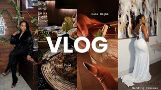 VLOG DATE NIGHT CHRISTMAS DAY HEALTHY HABITS WORK DAY LAVY HAIR WEDDING DRESSES  FT AZAZIE [upl. by Peedus]