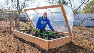 How to Build a HINGED HOOPHOUSE for a Raised Bed Garden [upl. by Ahasuerus]