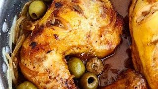 poulet rôtis au four avec pomme de terre et olives  trop trop bon [upl. by Lahcear]