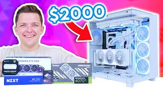 Awesome 2000 Gaming PC Build 2023 😁 WhiteThemed Build w Benchmarks [upl. by Yanehc240]