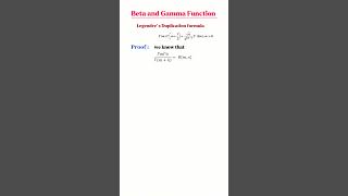 Beta and gamma function legendre s Duplication formula part1mathematics maths engineeringbsc [upl. by Luing169]