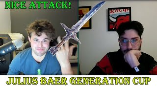 NICE ATTACK Magnus Carlsen vs Alireza Firouzja  Julius Baer Generation Cup 2024  R4 [upl. by Louth840]