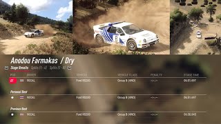 Lightning Fast Taking the Ford RS200 to the Finish in Anodou Farmakas  Dirt Rally Replayquot [upl. by Leruj]