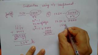 Subtraction using 9s complement [upl. by Aible]