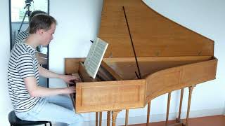 Rameau Sarabande 1 amp 2 in A minor on harpsichord [upl. by Nibot]