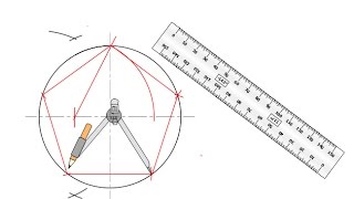 Cercle divisé en cinq parties egales  pentagone [upl. by Akemit534]