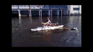 Rowing on a sailboard Taking off on the RowSurfer [upl. by Marucci793]