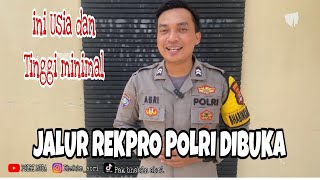 PENDAFTARAN POLRI DIBUKA JALUR REKPRO INI KATEGORI SYARATNYA  polrimuda daftarpolisigratis [upl. by Akcinat499]