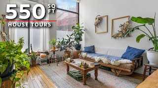 House Tours A Couples 550 Sq Ft Apartment in New York City [upl. by Rima457]