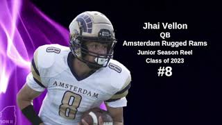 Jhai Vellon 8 QB Class of 2023 Amsterdam Rugged Rams Section II [upl. by Ardnoet]