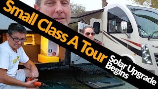 Short Class A Motorhome Tour  Starting Our RV Solar Upgrade [upl. by Elyl]