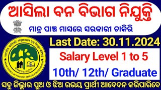 Forest Department Jobs 2024 Apply OnlineLatest Govt Jobs 2024 OdishaNew Job Vacancy 2024 Odisha [upl. by Yseulta]