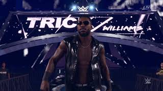 WWE 2k24 Trick Williams entrance with Booker T aldibs w crowd chants [upl. by Taveda]