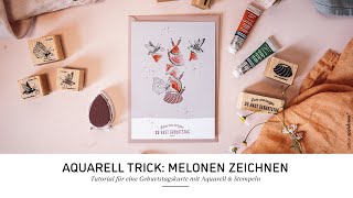 DIY Stamping Tutorial  Glückwunschkarte  Stempel trifft Aquarell [upl. by Yeldoow]