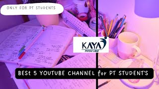 TOP 5 YOUTUBE CHANNEL FOR PHYSIOTHERAPY STUDENT’S STUDY HELPphysiotherapy bpt exercisetherapy [upl. by Ericha]