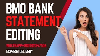 How to edit Bank statement  BMO Harris bank statement editing services  BMO statement edit [upl. by Procter]