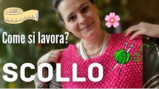 🌸Come si lavora lo scollo di un maglione ai ferri🧶 [upl. by Ardyaf27]