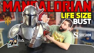 The Mandalorian Din Djarin Life Size Bust by Sideshow Unboxing amp Review [upl. by Mathur339]