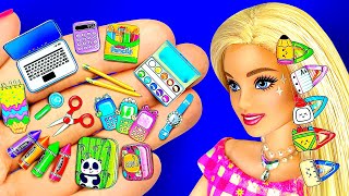 16 DIY MINIATURE PAPER SCHOOL SUPPLIES for BARBIE DOLL  PDF TEMPLATE [upl. by Hakilam]