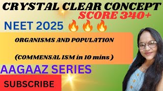 COMMENSALISM IN 10 MINS 🔥🔥🔥 ORGANISM AND POPULATION BY RINKI FUTUREDOCTOR2025 [upl. by Ahsiemak975]