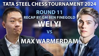 Round 11 Recap Wei Yi vs Max Warmerdam [upl. by Karlee]