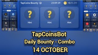 TapCoin Daily Bounty 14 October  TapCoin Daily Combo Today [upl. by Celeste]