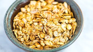 Easy Roasted Pumpkin Seeds Recipe [upl. by Nollie480]