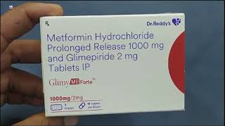 Glimy M2 Forte Tablet  Metformin Hydrochloride Prolonged Release 1000 mg and Glimepiride 2 mg Tab [upl. by Lakin]