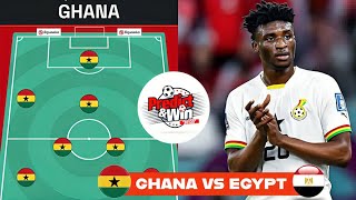 BLACK STARS🇬🇭 STARTING XI LINEUP TO PLAY GHANA VS EGYPT AFCON 2023 PREDICTED  KUDUS AYEW DJIKU [upl. by Enelyad499]