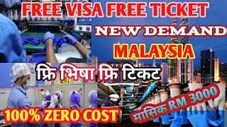 malaysia New Demand free visa Free ticket  free visa Free ticket New Demand in Malaysia 2024 [upl. by Vaasta761]