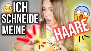 Ich schneide mir MEINE HAARE selber ab 😱 ÜBER 10 cm   Dagi Bee [upl. by Naitsabes]