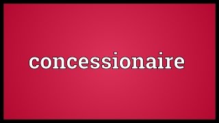 Concessionaire Meaning [upl. by Margarethe157]