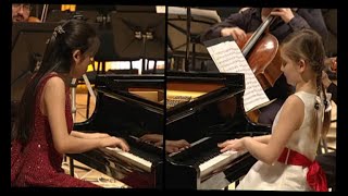 Bach Concerto for two pianos in C minor Tanja Zhou and Alma Deutscher [upl. by Slayton]