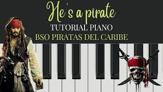 Tutorial piano y partitura fácil BSO Piratas del Caribe Nivel 35 [upl. by Nymsaj]