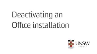 Deactivating an Office Installation [upl. by Lyrpa]