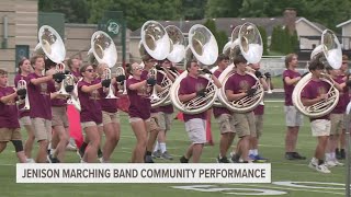 Jenison marching band hosts community performance [upl. by Hpotsirhc106]