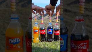 “Mentos in Coke Pepsi and Fanta Who will explode the hardest” 🔥😱 experiment mentos mentoscola [upl. by Drwde]