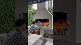 Smoking on a Flare Fire cookingwithfire grill outdoordecor outdoorfireplaces outdoorcooking [upl. by Amiarom]